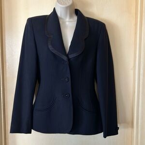 Herbert Grossman navy blue vintage 100% wool blazer size 4